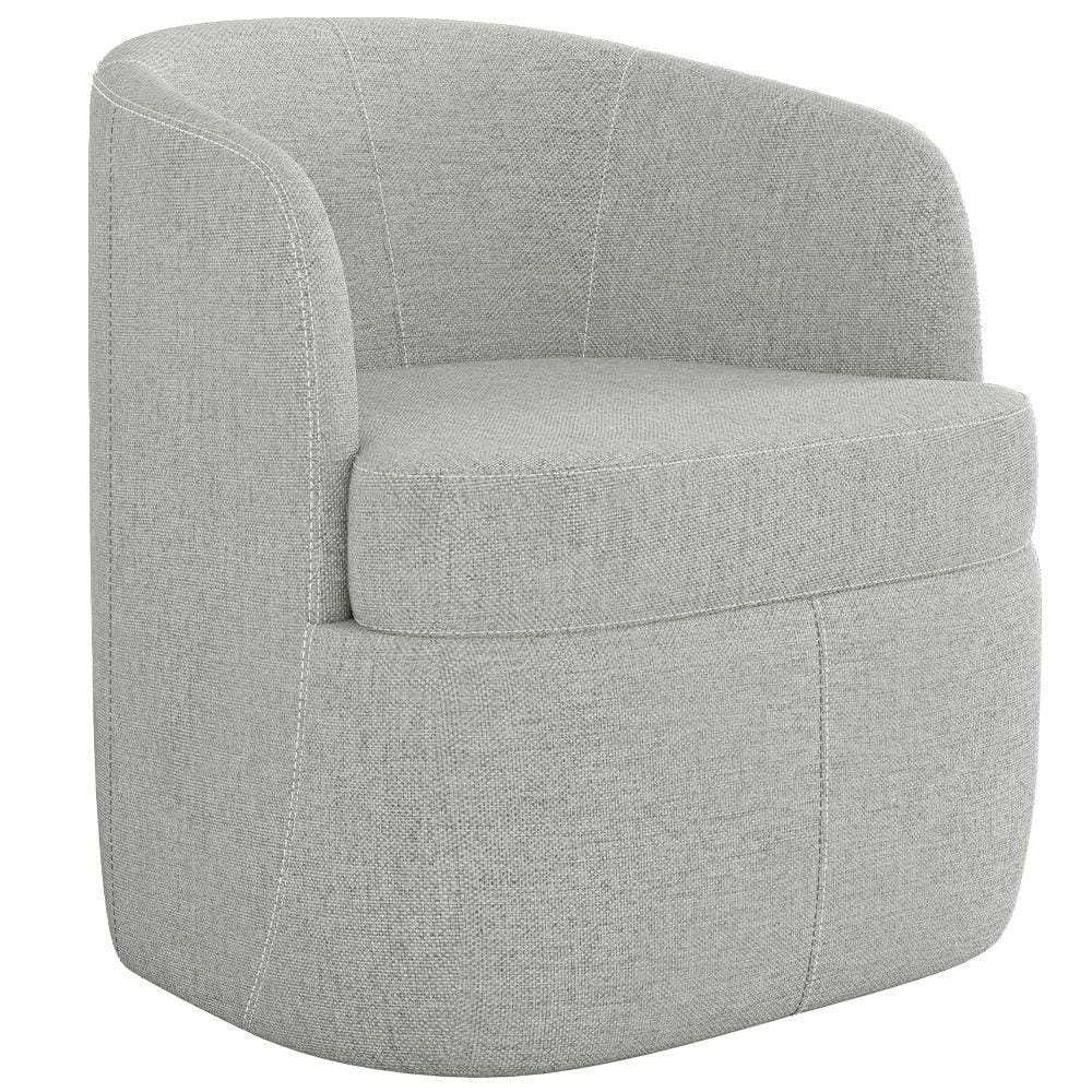 Poltrona Decorativa Giratória para Sala de Estar Siena K01 Linho Cinza - Lyam Decor