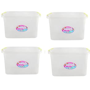 Kit 4 Caixa Cesto Organizadora Multiuso Transparente de 20 Litros