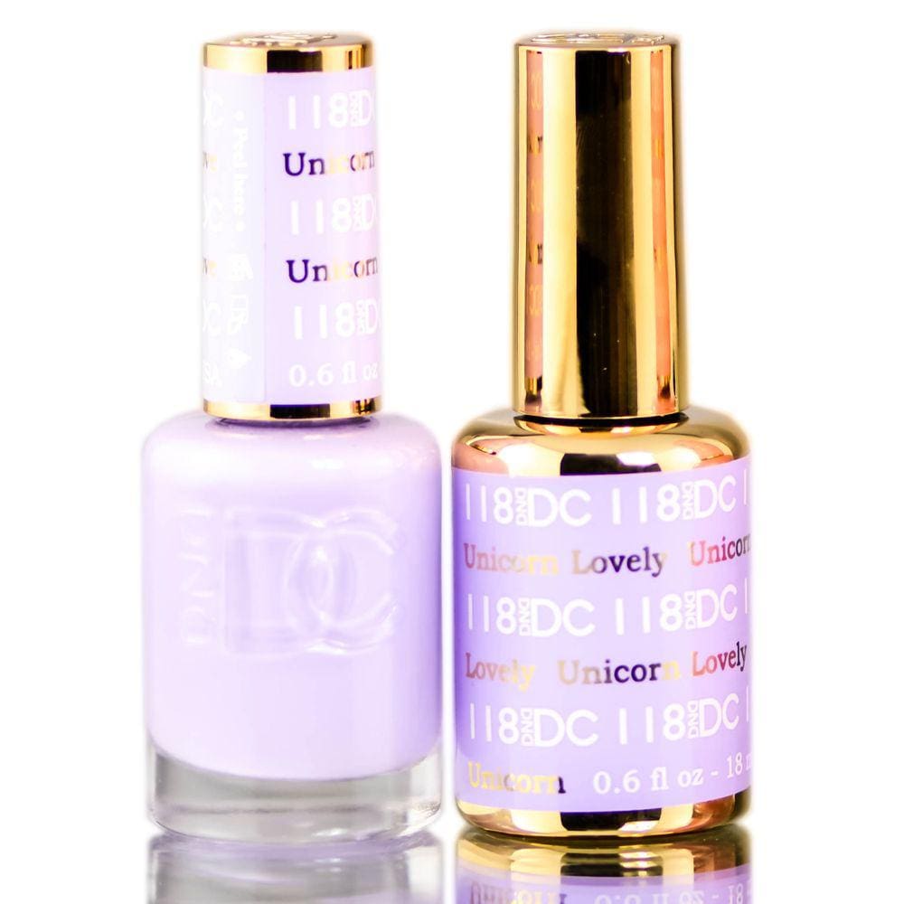 Verniz em gel Duo DND DC Purples +Unicorn Lovely 118