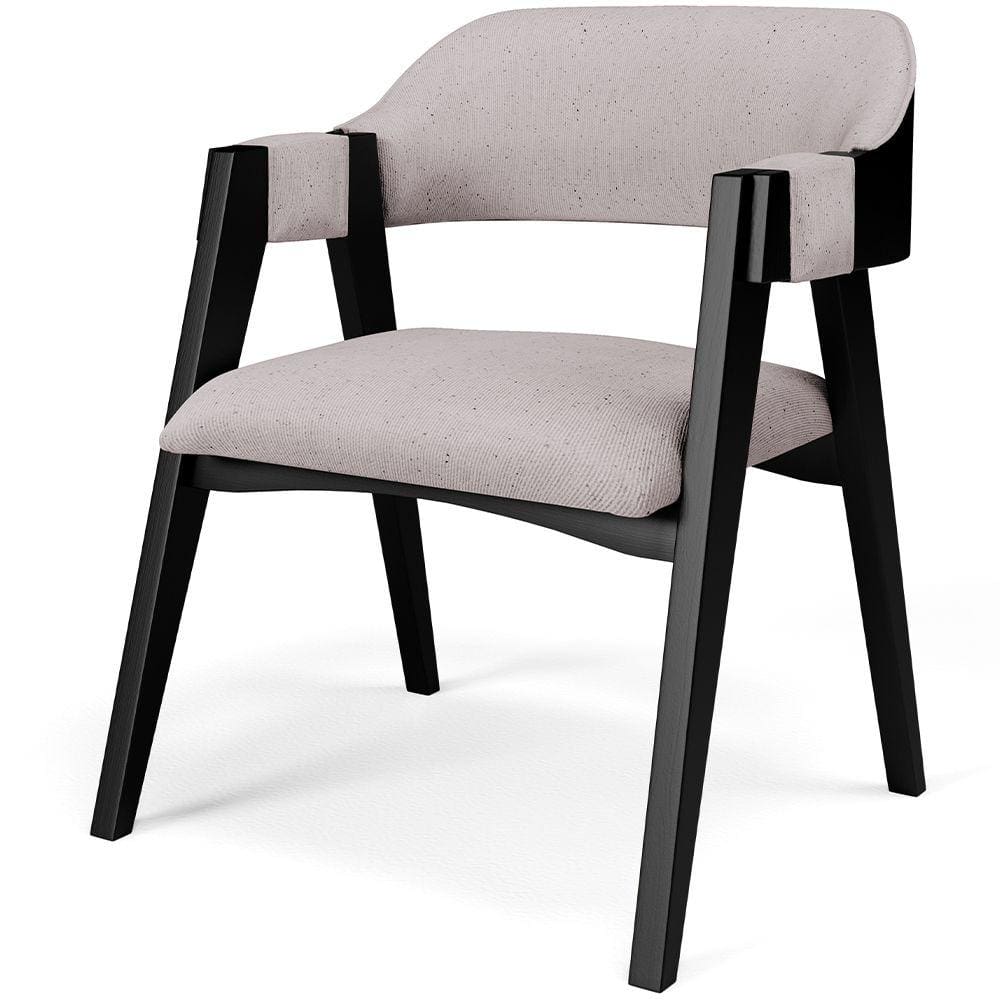 Cadeira Para Sala de Jantar Estar Living Estofada Suran L02 Preto Linho Bege - Lyam Decor