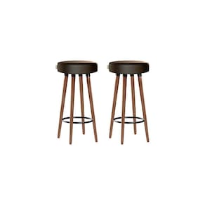 Kit 2 Banquetas Moderna Alta Roma Slim Marrom Escuro 70cm