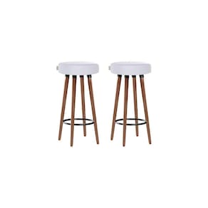 Kit 2 Banquetas Moderna Alta Roma Slim Branco 70cm