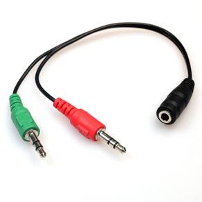 Cabo Adaptador P3 Femea Para 2 P2 Macho 20Cm 5+ Preto