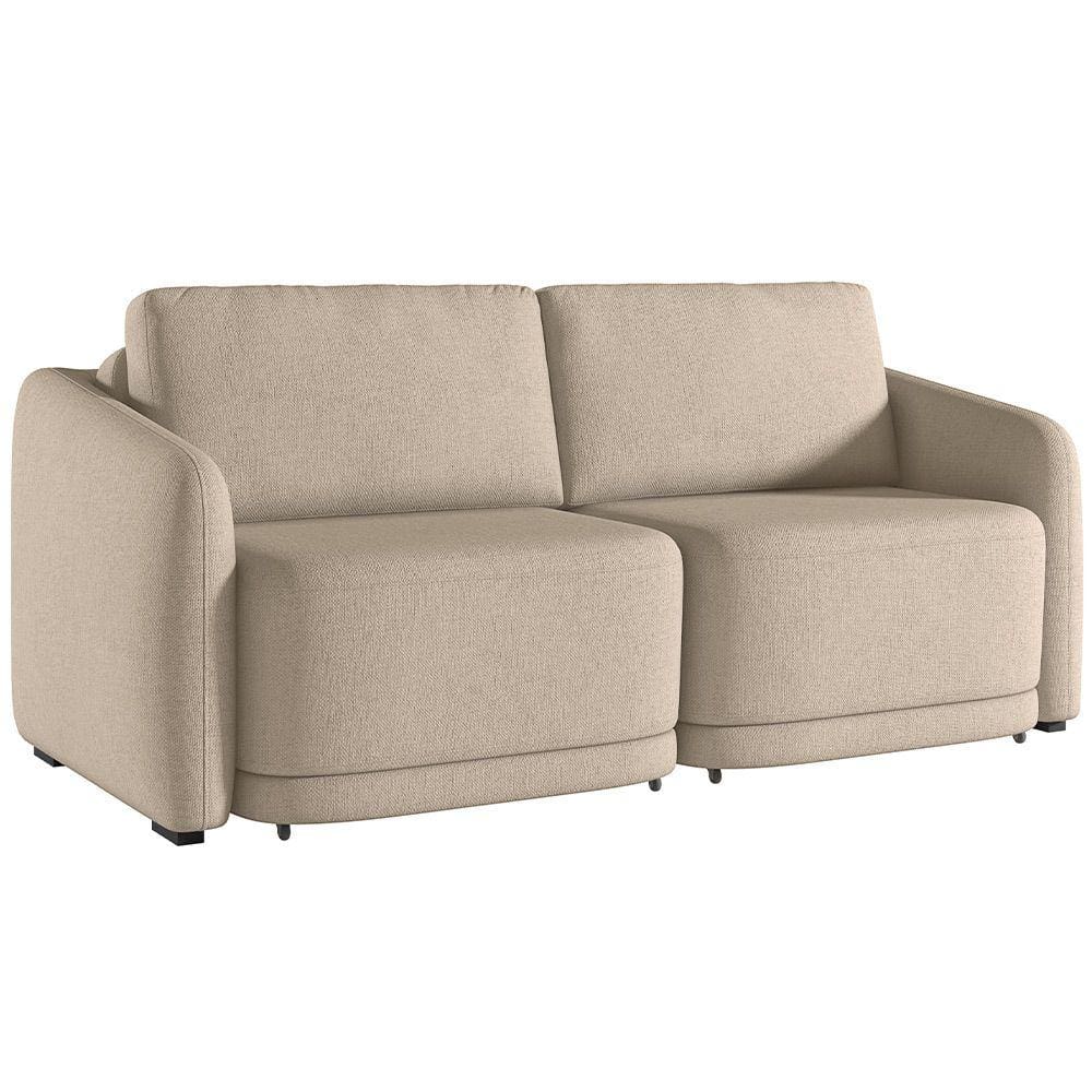 Sofá Cama para Sala de Estar 2 Lugares 216cm Montserrat K01 Linho Bege - Lyam Decor