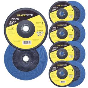 Kit Disco de Lixa Flap 7" Pol Grão 80 Lixadeira 10 UN Reto