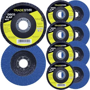 Kit Disco de Lixa Flap Reto 4.1/2 Grão 60 Lixadeira 10 UN