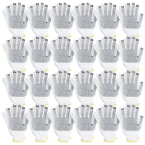 Kit 24 Pares Luva Pano Tricotada Malha Pigmentada Branca EPI