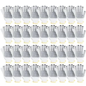Kit 36 Pares Luva Pano Tricotada Malha Pigmentada Branca EPI