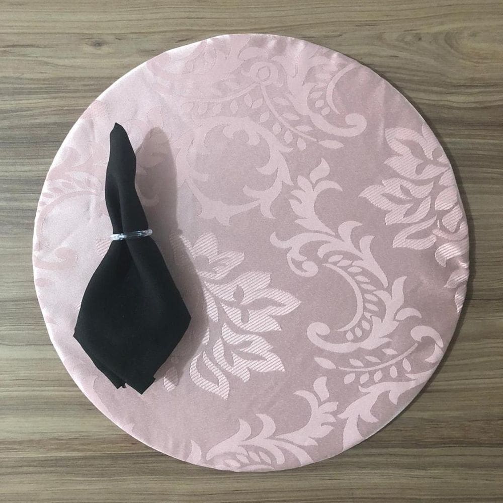 Jogo De Sousplat De Tecido 6 Lugares Completos Preto