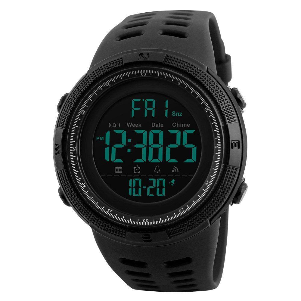 Relógio esportivo digital masculino TONSHEN à prova d`água de 50 m com LED Bla