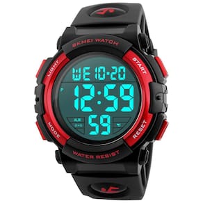 Relógio masculino FANMIS Big Face Digital Sports 50m à prova d`água vermelho
