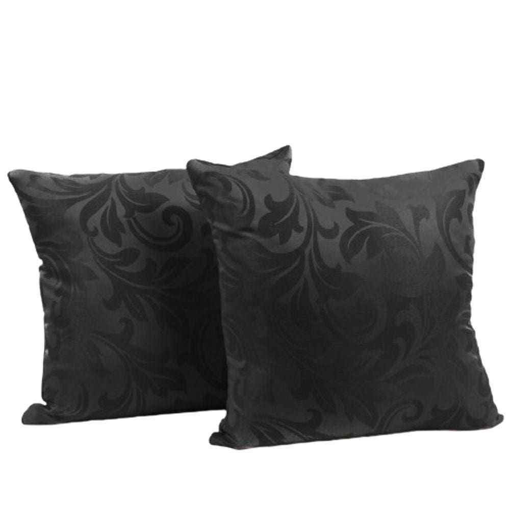 Capa Almofada Sala Quarto Cozinha 40x40 Jacquard Zíper 02 Un Cor:preto