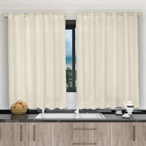 Cortina 2,80x1,20 Sala Quarto Cozinha Voil Microfibra Cor: Pérola