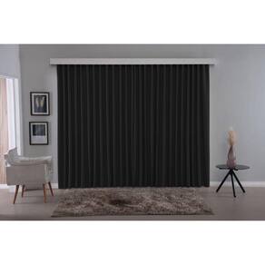 Cortina Blackout 7,00 X 2,80 Trilho Suiço Em Tecido Preta