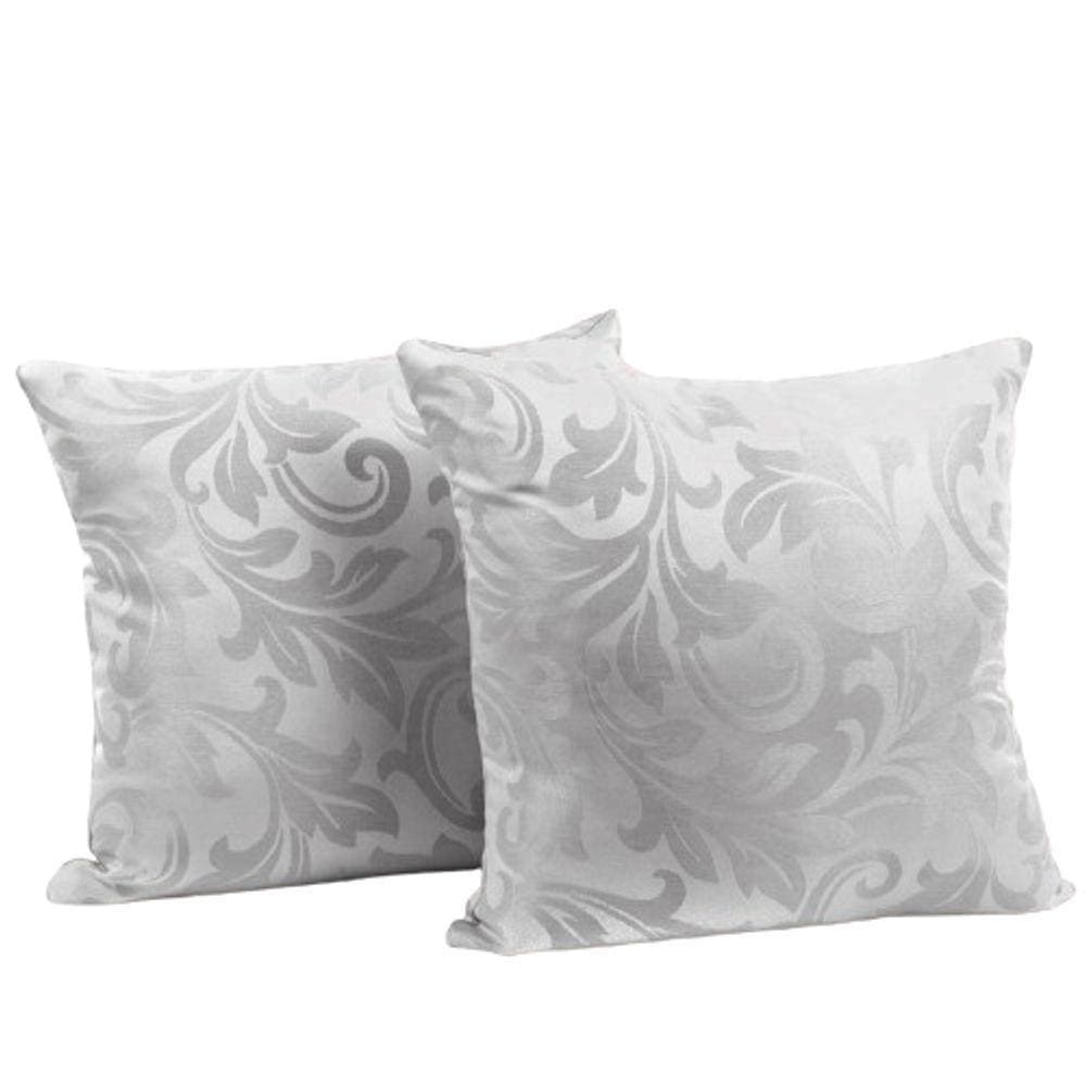 Capa Almofada Sala Quarto Cozinha 40x40 Jacquard Zíper 02 Un Cor:cinza