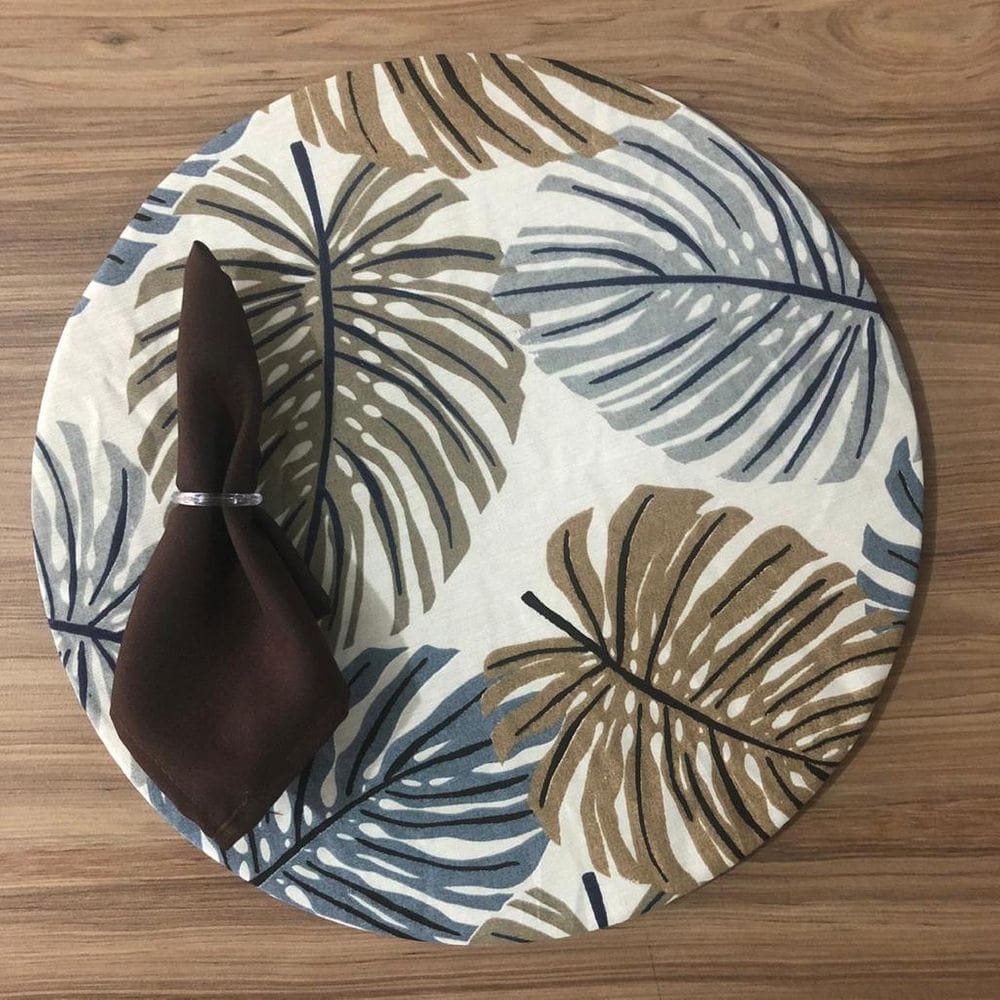 Jogo De Sousplat De Tecido 6 Lugares Completos Marrom