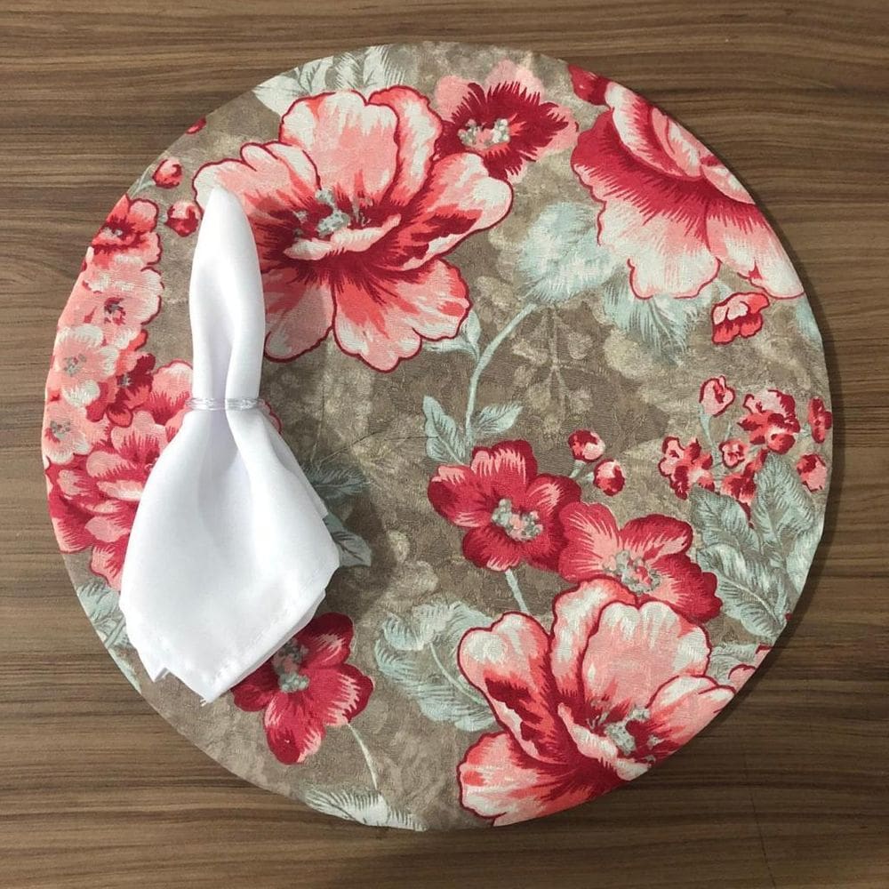 Jogo De Sousplat De Tecido 6 Lugares Completos Branco