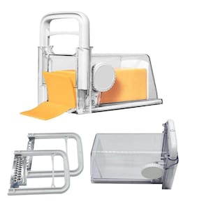 Cortador Ralador de Queijo Presundo 4 em 1 Manual Fatiador Lamina Inox Porte Hermetico Cozinha Balcao Geladeira