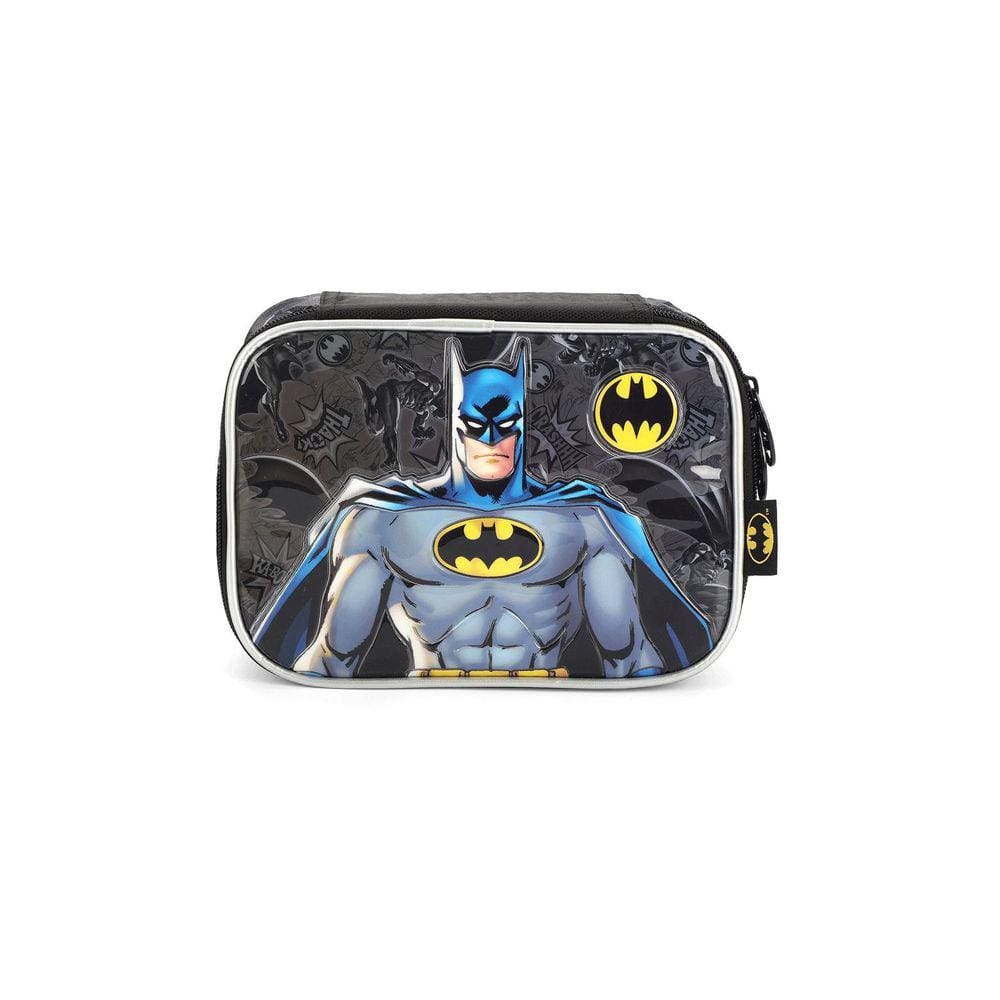 Estojo Baú Juvenil Batman Heroi Preto Escolar Espaçoso