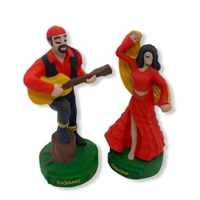 Esculturas Casal Ciganos Em Resina 11 Cm Umbanda E Candomblé