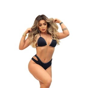 Conjunto Cortininha Resort Com Tanga Dupla Face
