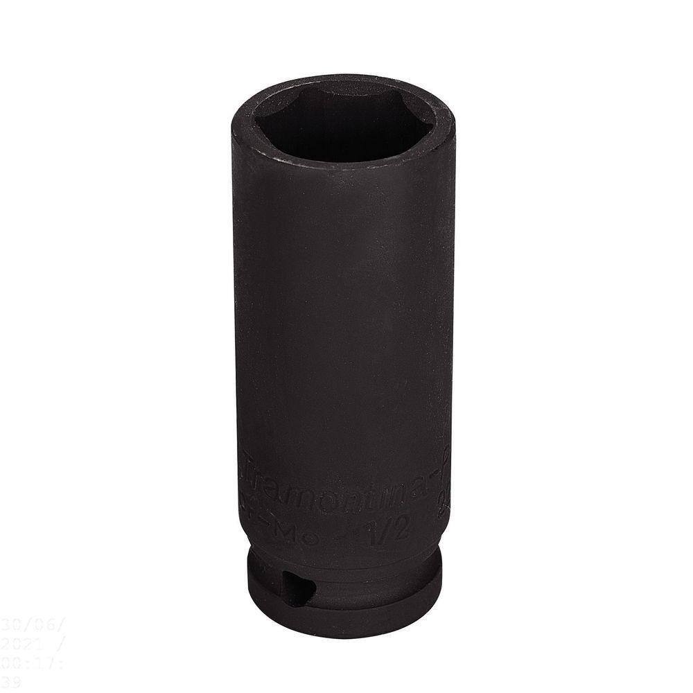 Soquete De Impacto Sextavado Longo Em Aço Cromo Molibdênio 27 Mm - Encaixe 1-2\`\` Tramontina
