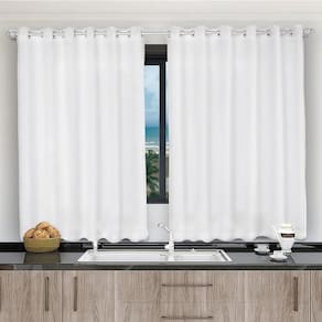 Cortina 2,80x1,20 Sala Quarto Cozinha Voil Microfibra Cor:branco