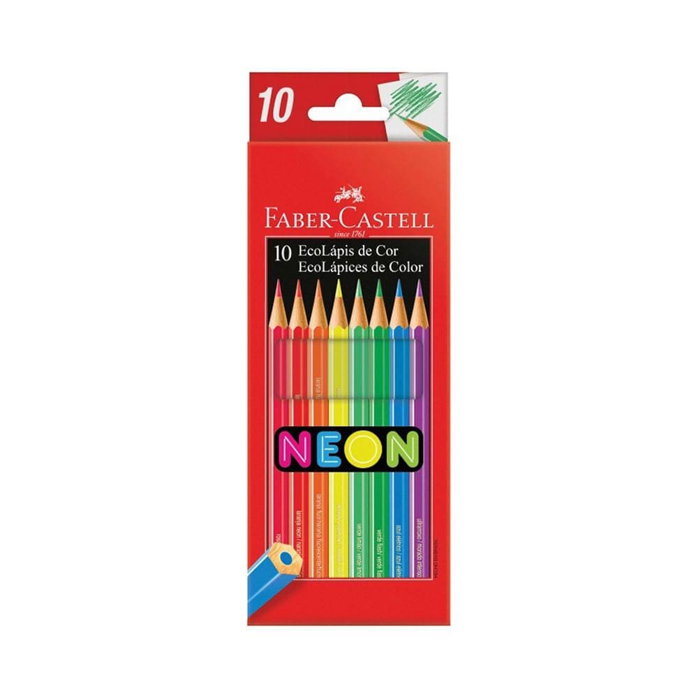 Lápis de Cor Faber-Castell Eco Neon 10 Cores