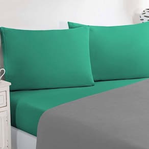 Jogo De Cama Malha Lençol 100% Algodão Gran Moratta 4 Peças Casal - Cinza-verde Jade