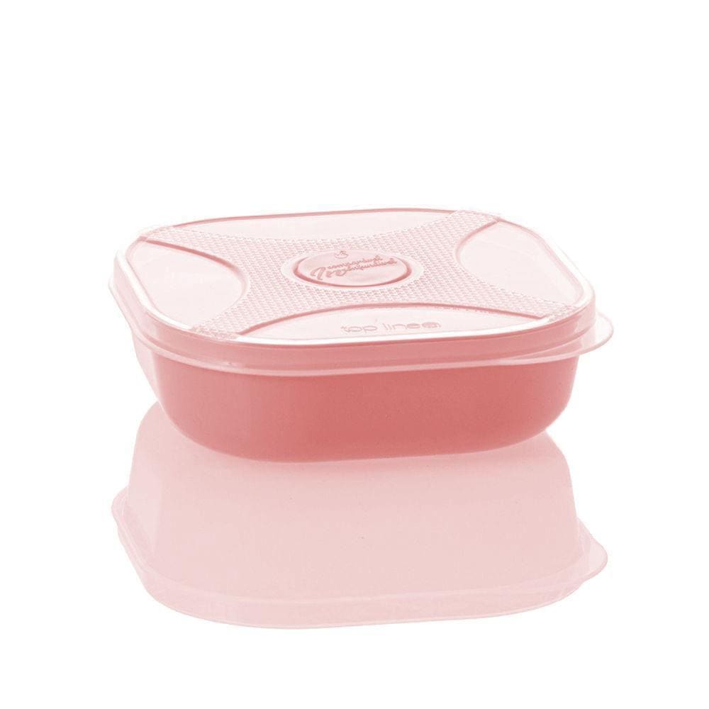 Organizador Multiuso Quadrado 320ML 764-2 Rosa - Top Line