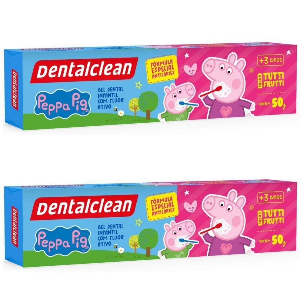 2x Gel Dental Infantil Peppa Pig Com Fluor 50g - Dentalclean