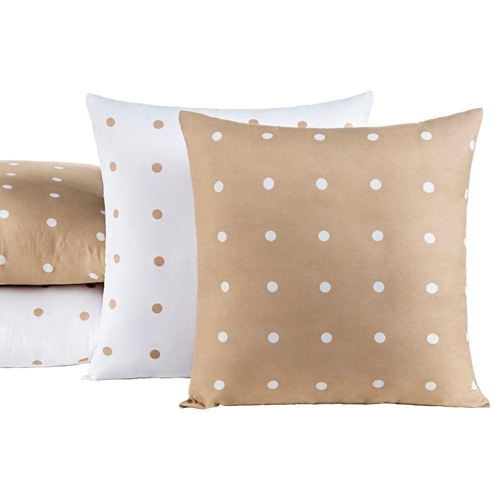 Capas De Almofadas Petit Poá 04 Peças - Caqui