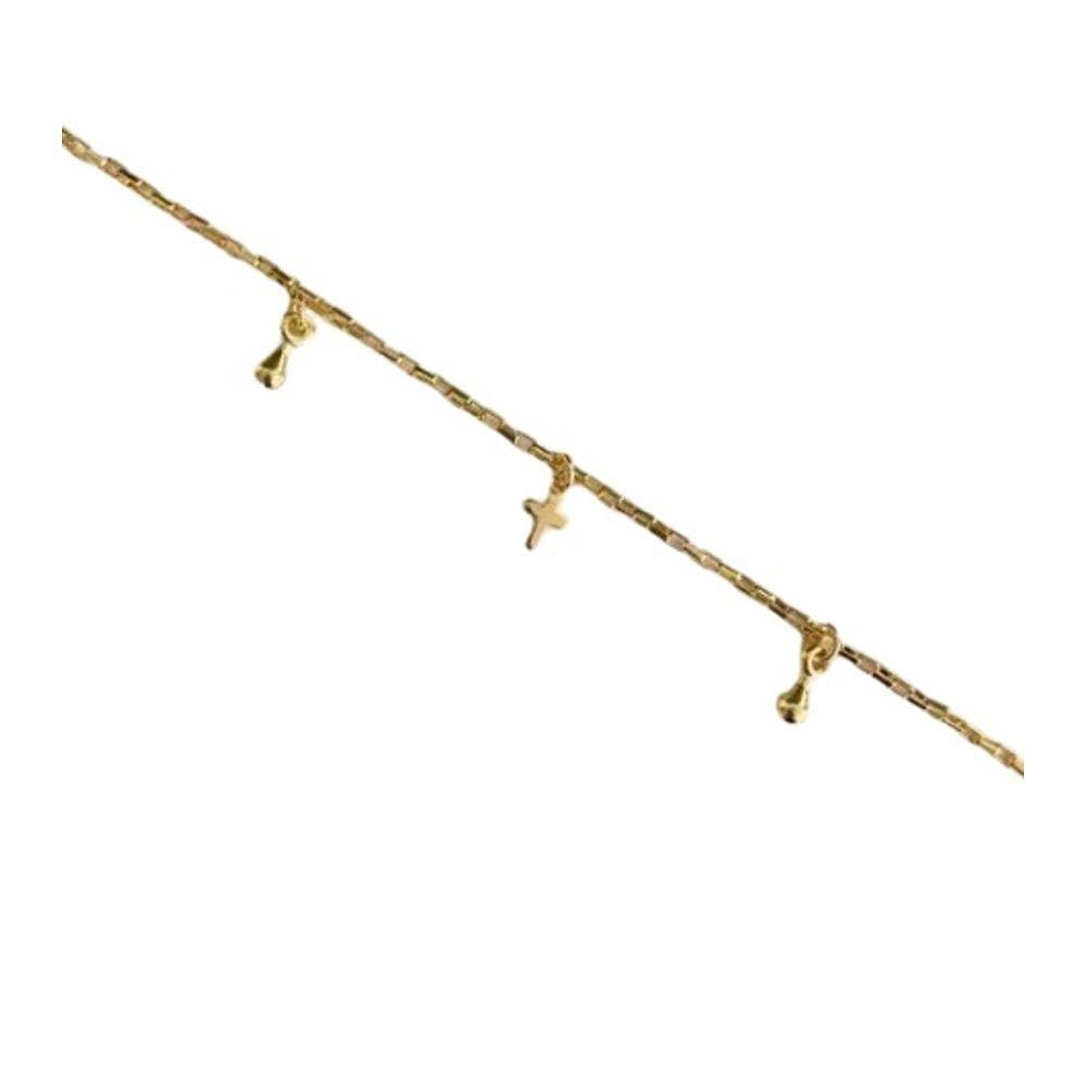 Pulseira Folheada com Cruz