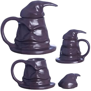 Caneca 3D Harry Potter Chapéu Seletor Porcelana 350ML Oficial Warner Bros