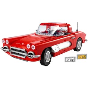 Block Set Vintage Suede Sports Car, modelo de motocicleta com luz
