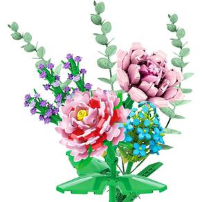 Kit de construção de buquê de flores Taodudu 2023 Lavanda com blocos