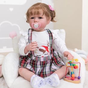 Boneca Reborn Baby Doll, cabelo enraizado de 28 polegadas, cultivado com peso macio