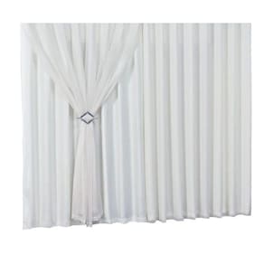 Cortina 5,00M X 2,30M C Forro Tecido Microfibra Voil Branco