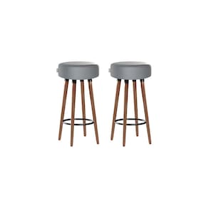 Kit 2 Banquetas Alta Pés Palito Roma Cinza 70cm