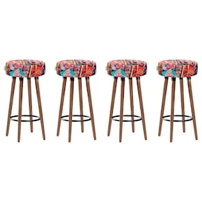 Kit 4 Banquetas Alta Pés Palito Roma Coca Cola 70cm