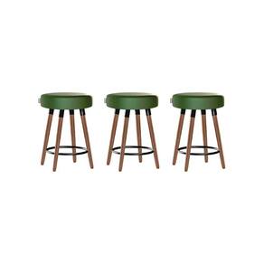 Kit 3 Bancos Moderno Pé Palito Roma Slim Verde Casco 50cm