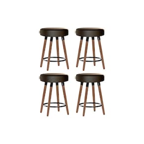 Kit 4 Bancos Moderno Pé Palito Roma Slim Marrom Escuro 50cm