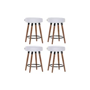 Kit 4 Bancos Moderno Pé Palito Roma Slim Branco 50cm