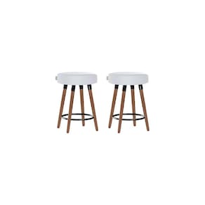 Kit 2 Bancos Moderno Pé Palito Roma Slim Branco 50cm