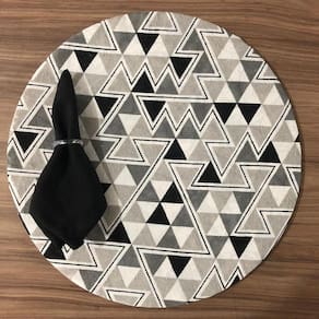 Jogo De Sousplat De Tecido 4 Lugares Completos Preto