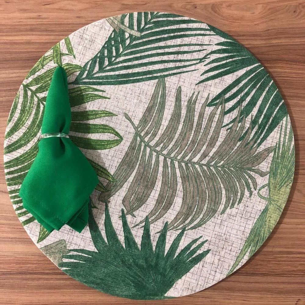 Jogo De Sousplat De Tecido 2 Lugares Completos Verde