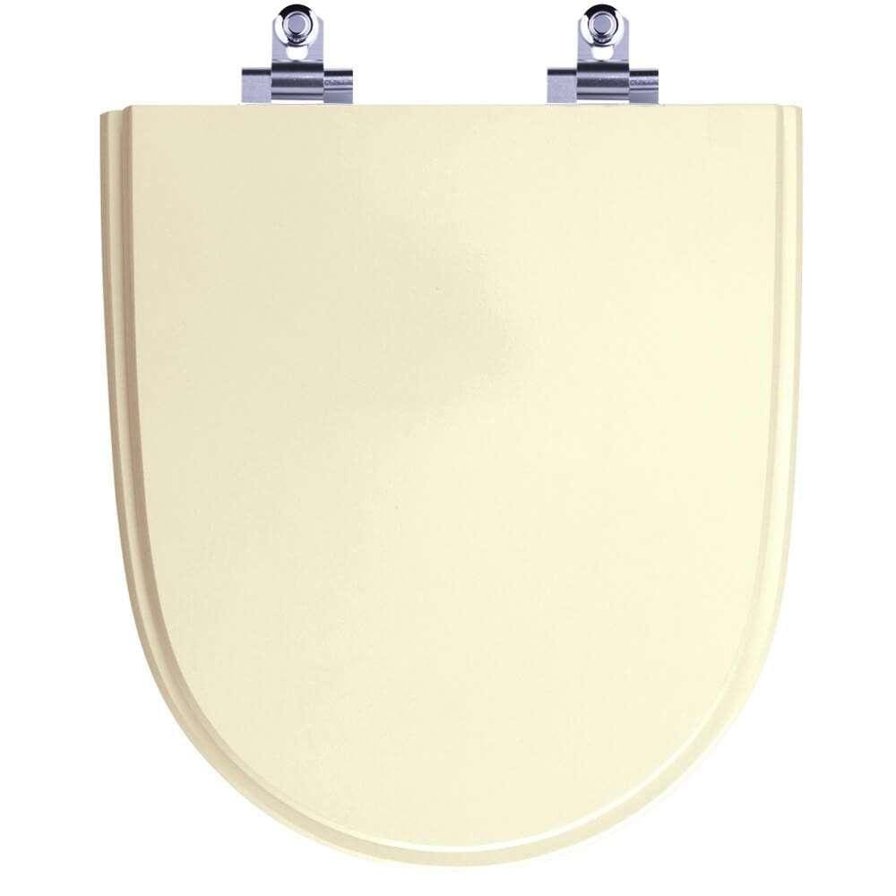 Assento Sanitário Laqueado Soft Close Mondiale Marfim (Bege) para vaso Celite