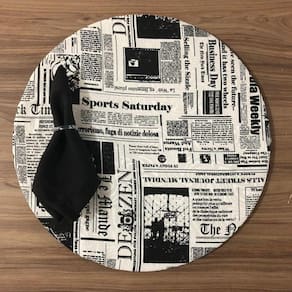 Jogo De Sousplat De Tecido 4 Lugares Completos Preto