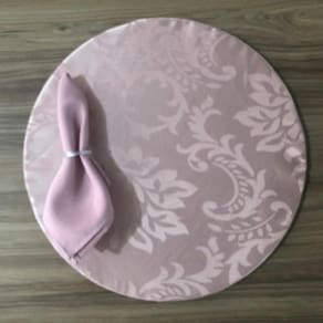 Jogo De Sousplat De Tecido 4 Lugares Completos Rosa