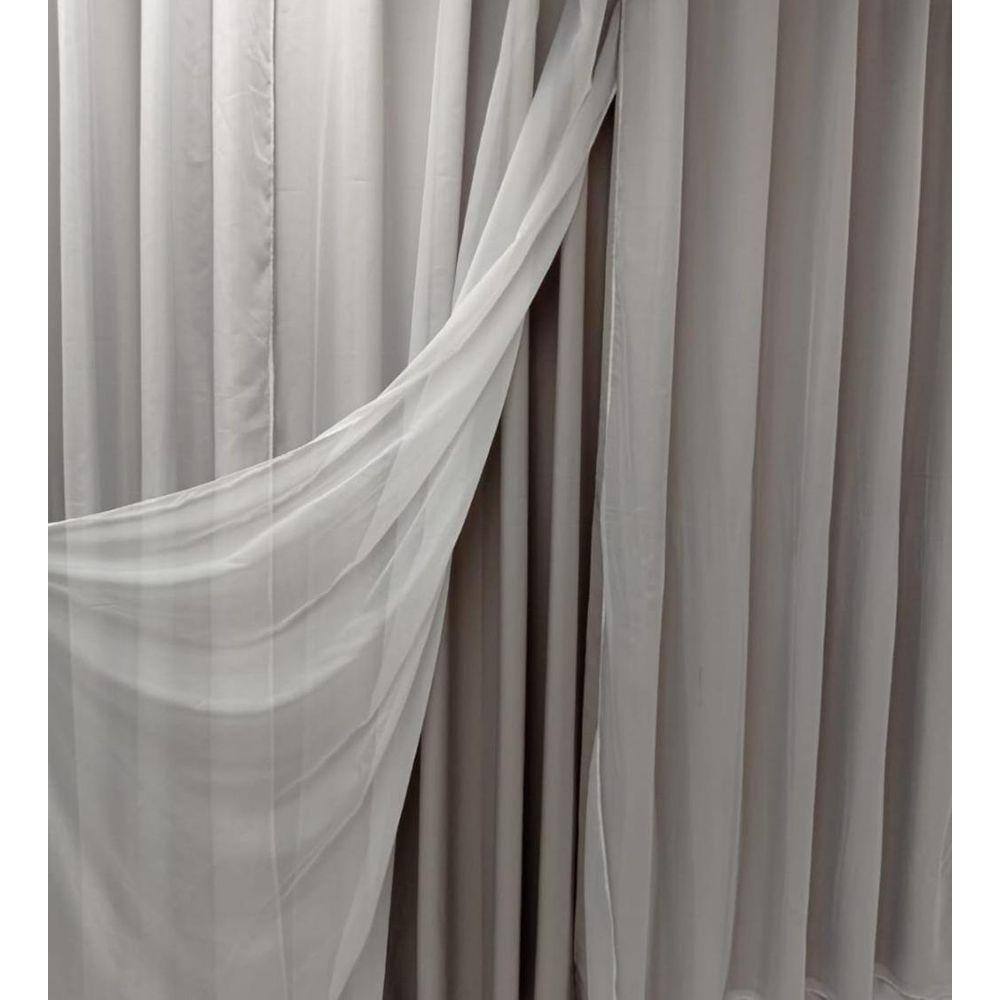 Cortina Varão Com Forro Microfibra 2,80 X 1,80 Palha